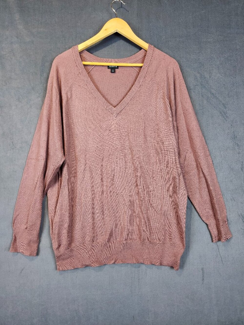 Torrid Mauve Dusty Purple V Neck Pullover Sweater Plus Size 2